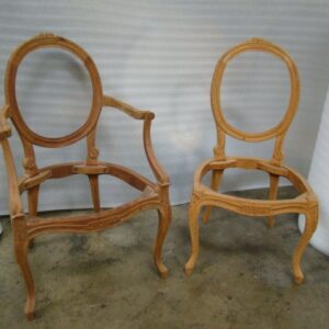 BE-6-Louis-XV-Oval-Back-Dining- Unfinished Hand  Carved  Arm  Chair ( In stock 2023)