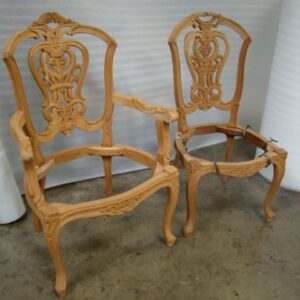 BE-7 Louis XV Arm Chair Hand Carved Made in Mahogany wood Side Chair  A few  chairs availble  finished and  upholstered
