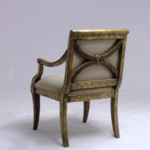 UNF-SP-220 Arm Chair Hand Carved Rope Showroom Sample in composition gold leaf -special- $385