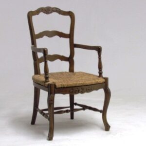 UNF-SP-130 French Provincial Arm Chair Made in Spain in Beech wood -1 Showroom Sample in stock in Medium Walnut as is Made in Spain $ 90