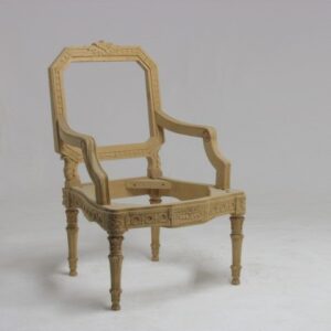 UNF-SP-719- Hand Carved Regency Arm Chair 1 in stock Unfinished $245 and 1 in stock showroom sample in Painted finish and upholstered $ 360 (Picture available)