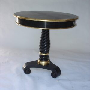 UNF-SP-605 Round Table in Black Finish and Gold Leaf Accents+++SOLD+++