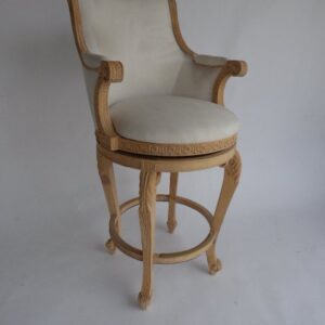 UNF-SP-60 Hand Carved Bar Stool each as shown with muslin - 3   were  in  stock  ALL  3  were SOLD