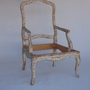 UNF-SP-726 Louis XV Bergere 1 in stock unfinished and 1 in stock in light crackle with a light beige glaze $145 each-- 2 in stock in Beige Crackle $145 each