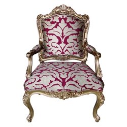UNF-SP-715 Hand Carved Louis XV Bergere 27 Wide ( arm to arm) 28 Wide( leg to leg) 27.5 D 42 H Also Carved on the Back-4 in stock-special++ $299 each ++ ASK FOR CLOSE UP PICTURES OF THIS HIGH END FRAME